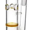 9-inch Straight Tube Glass Hookah Bong with Honeycomb Percolator, 14mm Female Joint