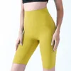 Lu Lu Lemons Shorts Fiess Justera Yoga Running Fake Training Casu Women s Breattable Quick Torking Five Point Pants Pant