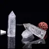 Artes y manualidades Regalos de artes Hogar Jardín Adorno de torre de cristal blanco Varitas curativas minerales Reiki Piedra de energía natural de seis lados Caída de habilidad