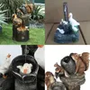Garden Decorations Outdoor Solar Duck Squirrel Water Fountain Resin Ornaments Beautiful Statue For s Trees Flowers Flower Beds Yard 230206