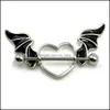 Nipple Rings Body Jewelry Heart-Shaped Wings Ring Stainless Steel Black White Angel Wing Drop Delivery 2021 9Jtcx