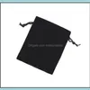 100 stks / partij Black Veet Sieraden Tassen Pouches voor Craft Mode Gift Verpakking Display B03 Drop Levering 2021 Pouches Nigyd