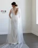 Sparkle Crystals Rhinestones Wedding Dress Wraps Jackets For Brides Pearls Beaded 300cm Long Wrap Bolero Shawl Runway Detachable Women Cloak Photoshoot CL0422