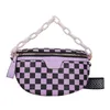 Fanny packs Acrylic Chain Decorative Bag Women's Spring and Summer Fashion Checkerboard Single Shoulder Messenger Bag Chest Bag Fashion 220627