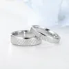 Stainless Steel Rings Line Grain Band Ring for Women Men Couple Fine Fashion Jewelry Gift Will and Sandy
