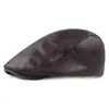 جديد عصري من الجلد الرجال البطة تخصيص الأشرطة ثقب القبعة القبعة الذكور شارع بو الصلبة القهوة بطة أسود قبعات j220722