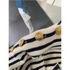 Pulls pour femmes designer 2022 New Automne Striped Hoodies À Manches Longues Lâche À Capuche Sweat Jumper Coton Pulls Casual Sur La Taille Manteau 9JU8