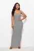 1st Stylish Women Vest Tank Maxi Dress Silk Stretchy Casual Summer Long Dresses Sleeveless Backless Lady Clothing EST 220513