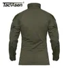 TACVASENの男性迷彩の戦術的なTシャツの夏の軍隊戦闘Tシャツ綿のミリタリーTシャツエアソフトペイントボールハント服男性220408