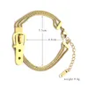 Pulseira de fivela de cinto pulseiras de aço de titânio para pulseiras femininas All-Match Personality Color Gold Cor de três anéis Design de estilo coreano simples homens do estilo da Coréia do Sul