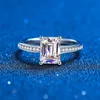 2CT Emeraldradiant Cut Diamond Engagement Ring Women Graduated Side Stones Promise Bridal Ring 925 Silver Jewelry 2208134206373