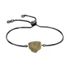 Pulsera de cadena de eslabones de piedras preciosas en bruto para mujer, brazalete de Yoga de cristal de chakra curativo de energía difusa negra, joyería de pareja de piedra Original áspera