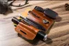 Wholesales Customized C-6 male Money clips Oil wax leather field survival EDC tool pocket wear belt outdoor camping flashlight set Wallet bag