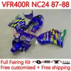 ホンダRVF400R VFR400 R NC24 V4 VFR400R 87-88ボディワーク132NO.14 RVF VFR 400 RVF400 R 400RR 87 87 88 VFR400RR VFR 400R 1987 1988モーターサイクルモビスタルブルーブルーブルーブルーブルー