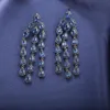 Stud Gothic Premium Blue Waterdrop Tassel Earrings Luxury Mystic Black Style Jewelry For Women Prom Party Girls AccessoriesStud Odet22 Farl2