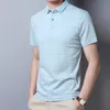 남성용 폴로 여름 라펠 짧은 슬리브 티셔츠 남성 중년 남성면 스트라이프 셔츠 비즈니스 캐주얼 풀오버 티즈맨의 남성용 Bles2