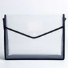 A4 Transparent Lightweight File Bag Portable Waterproof Folder Document Holder Button Stationery Storage Office School Test Paper