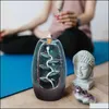 Backflow Incense Burner Ceramic Stick Maitreya Buddha Retro Holder Gift Style Home Decoratio S3U7 Y1123 Drop Delivery 2021 Chinese Products