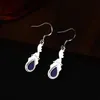 Dangle & Chandelier Boho Blue Stone Women Small Earrings Water Drop Earring Vintage Jewelry Trendy Antique Silver Color 2022 DBE040Dangle Ch