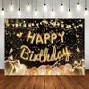 Fête décoration ballon bruant signe joyeux anniversaire toile de fond bannière affiche stand noir décor Po pographie fond fête