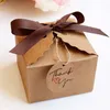 12sets 크래프트 라마 선물 웨딩 사탕 태그와 리본 DIY 파티 종이 박스 포장 220705