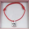 Nueva llegada pulsera roja auténtica pulseras de la amistad joyería chapada UNO de 50 se adapta al estilo europeo Gift246W6660490