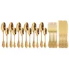 مجموعات أدوات Flatware Rose Gold 24pcs مجموعة أدوات المائدة 18/10