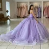 Fairy Lilac Quinceanera Dresses 2022 Mexicaan met Caped Ball Jurk Lace Bloemen Bromjurk Vestidos de 15 anos maskerade XV jurk Princess Sexteen Party Verjaardag