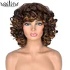 Parrucche sintetiche per capelli Cosplay Capelli corti Parrucche ricci afro crespi Frangia per donne nere Sintetico Africano Ombre Glueless Cosplay Ad alta temperatura 220225