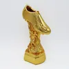 Obiekty dekoracyjne figurki 29 cm wysoka piłka nożna piłka nożna Trophy Troph Gold Plated Boe Shoe Bot Bevvenir Cup Prezent spersonalizowany le LE
