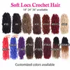 Synthetic Nu Faux Locs Crochet Braiding Hair 18 24 36 Inch Pre-looped Soft Goddess Locks Curly Crochet Hair Extension For Black Women