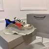 Triple S Women Men The Hacker Project Triple S schoenen Beige Flora Print 17FW Platform Clear Sole Trainers Old Dad Shoe Casual