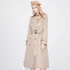 Printemps et été femmes Long DoubleBreasted Trench Coat couleur unie lâche Cape mode manteau à la mode 220812