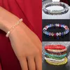 Nieuwe kunstmatige Oostenrijk kristallen armband kralen strengen mode glanzende stenen kralen elasticiteit touw streng armbanden voor vrouwen sieraden