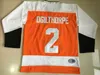 CeoThr #2 OGIE OGILTHORPE Syracuse SLAP SHOT Movie Jerseys Genähte Hockey-Trikots Orange Fast