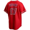 17 Shohei Ohtani Red Men Jersey Mike 27 Pstrąg Białe szary koszulki mundury zszyte rozmiar jakości s-xxxl