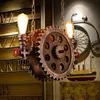 Vintage Loft Pendant Lamps Gear Clain Lights Water Pipe Arm Bar Restaurant Industry Wind Cafe Living Dining Room Stair Lamp 220705