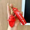 Personlig haj toffel nyckelring Sweethearts väska söta bilnyckelringar hängande gåva för pojkflicka silikon armband nyckelring