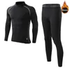 Gym kleding heren fleece thermische ondergoed leggings kinderen winter joggen snel droge training kleding compressie panty sporten