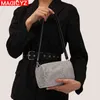 Evening Bags Luxury Diamond Women Purses and Handbags Evening Clutch Bags Silver Barrel Shaped Designer Shoulder Bag for Party Wedding 220328