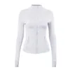 Giacca da yoga Donna Definisci Allenamento Cappotto sportivo Giacca fitness Giacca fitness Giacche sportive ad asciugatura rapida Giacca tinta unita con cerniera Camicia sportiva da jogging Abbigliamento sportivo