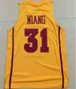 SJZL98 Męskie 31 Georges Niang Iowa State Red White Yellow Basketball Jersey Niestandardowy Dowolny Numer Koszulki Zszyte Haft