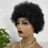 Parrucche corte per capelli umani ricci crespi Parrucca brasiliana diritta Remy per donne nere Realizzata a macchina senza colla con frangia 220609