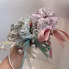 Fashion Floral Bow Pearl Streamer Hair Rope Hair Scrunchie Elastic Hairband Ponytail Holder Girl Hair Accessories