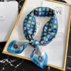 70X70CM Artwork Design Print Flower imitate Silk Scarf Headband for Women Fashion Long Handle Bag Scarves Paris Shoulder Tote Luggage Ribbon Head Wraps