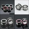 Body Arts Tattoos Art Health Beauty Ply Style Ear Plugs Tunnels Fashionabla CZ Expander Rostfritt stål Piercing J DH9BL