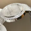 Montre de luxe pour femmes, 36/32/26mm, mouvement à quartz importé, boîtier en acier incrusté de diamants raffinés, montres-bracelets