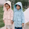 Russia Nuovo inverno lungo piumino spesso per ragazza Abbigliamento per ragazzi Parka con cappuccio Giacca per bambini Tuta sportiva Abbigliamento J220718