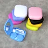 Glasögon tillbehör mini glasögon fodral pocket portable carry make up skönhet elev förvaringslinser låd spegel container rese kit söt stil