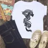 Chinese Dragon Boys T-shirt Tshirts Fashion Retro Kids T Shirt Harajuku Design Girl Casual Children Tops Round Neck Clothes White
